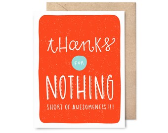 funny thank you card - thanks for nothing