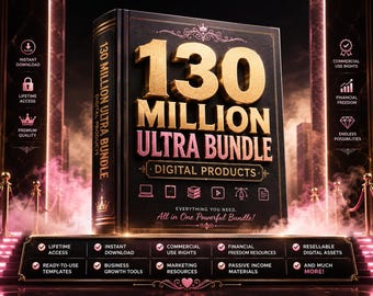 Pack de plus de 130 millions de produits numériques PLR MRR (droits de revente principaux, utilisation commerciale, téléchargements numériques, ressources pour revenus passifs, modèles)