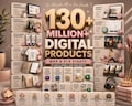 130 Million+ PLR MRR Digital Products Master Resell Rights Bundle Commercial Use Templates eBooks Printables Passive Income product logo