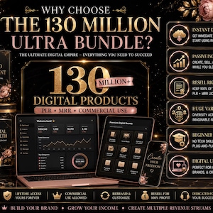 Plus de 130 millions de dollars de produits numériques PLR MRR (droits de revente principaux, modèles, ebooks, documents imprimables) pour une utilisation commerciale et des revenus passifs. image 10