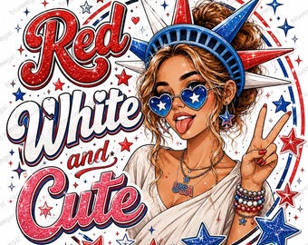 Lady Liberty Graphic | Red White Patriotic USA (Digital Download)