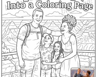 Personalized Coloring Page from your Photo | Printable Digital Gift