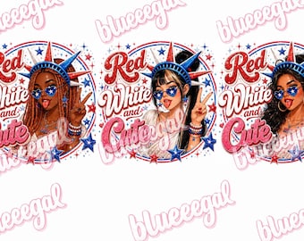 Lady Liberty PNG | Trendy Patriotic 4th of July Graphic (Digital Download)