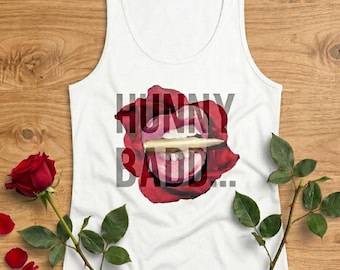 Hunny Baddie Tank Top | Lips Rose Graphic Womens Summer Shirt