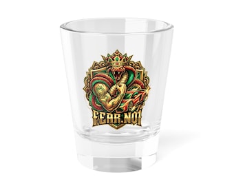 Fear No1 Shot Glass | Cobra, Sports Car, Crown Design | 1.5oz Barware