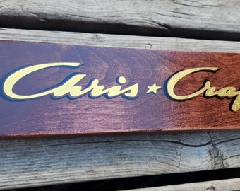 Custom Chris Craft Boat Sign, Gold Leaf Vinyl, Nautical Decor