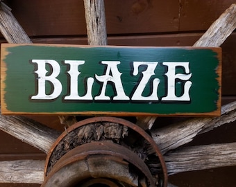 PERSONALIZED Horse Stall Sign.  Large Horse Stall Name Plaque. Hand Painted Sign.  Custom hand lettered sign.