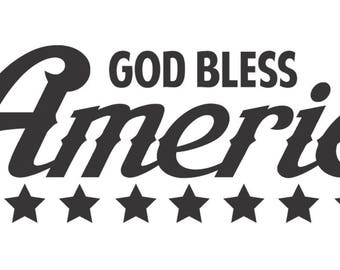GOD BLESS AMERICA Decal.  Patriotic Decal. 4th of July.