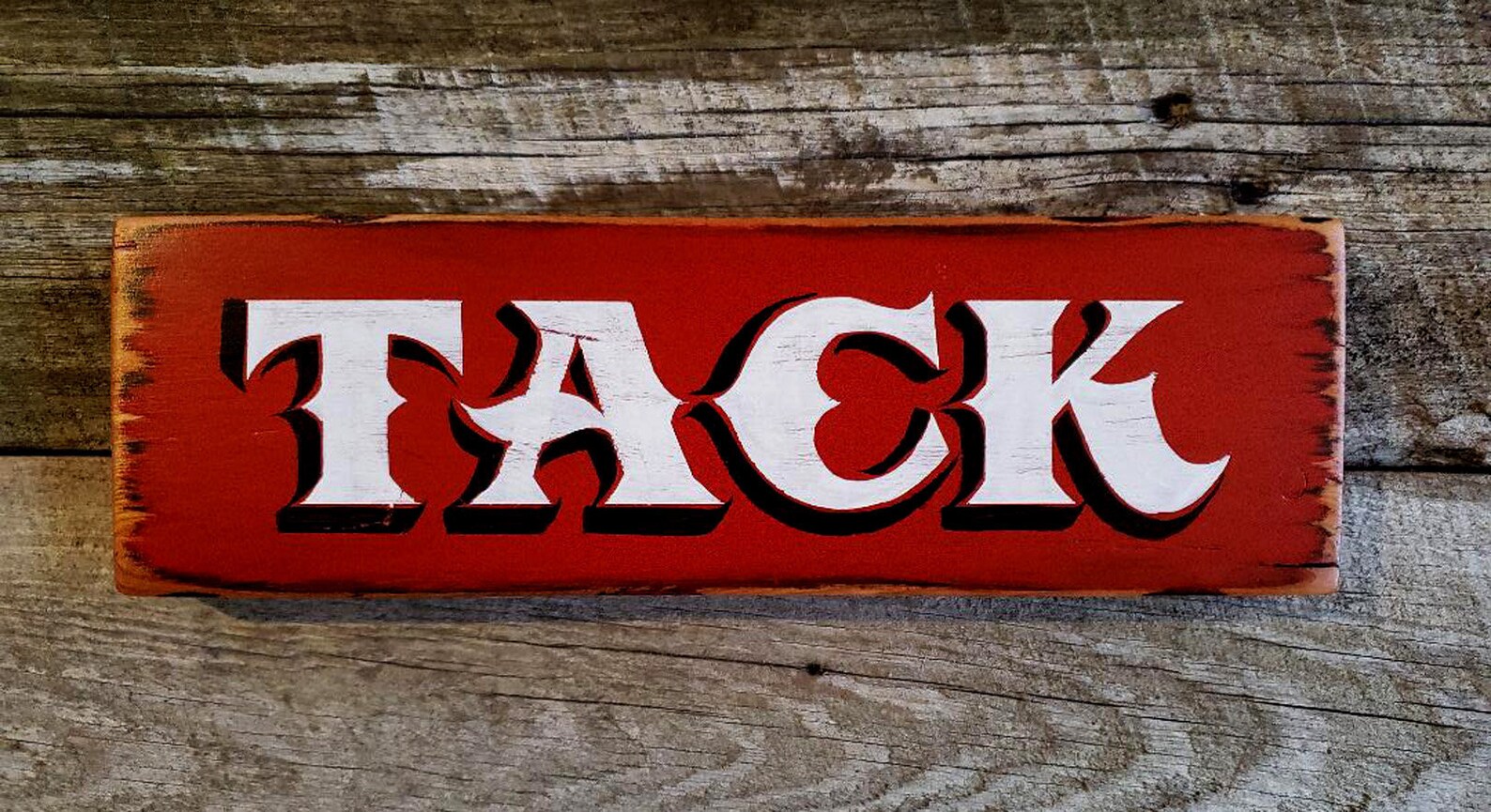 Primitive Wooden Sign Hand Painted Tack Room Sign Etsy