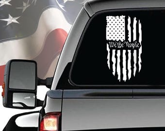We the People, Vinyl Decal, Patriotic, Vehicle sticker, American Flag