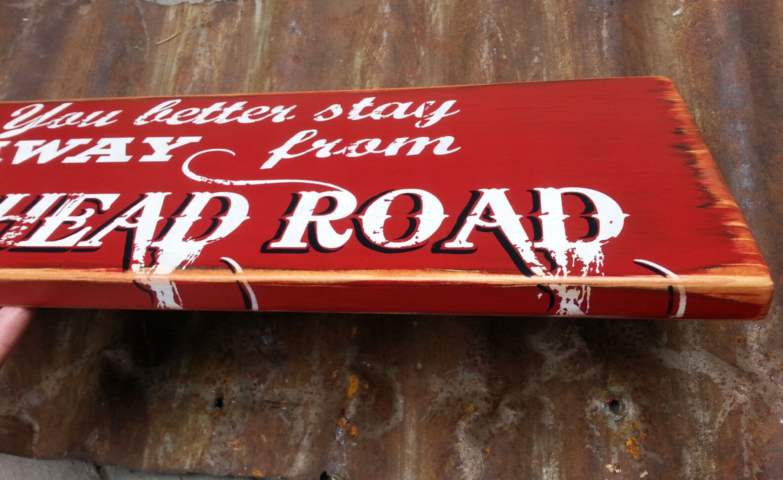 COPPERHEAD ROAD SIGN Hand Painted Wooden Sign Subway Art Etsy