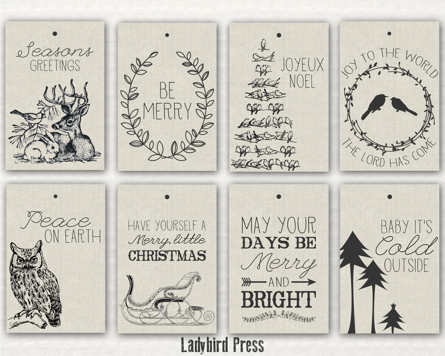 printable-christmas-tags-rustic-christmas-tags-woodland-etsy