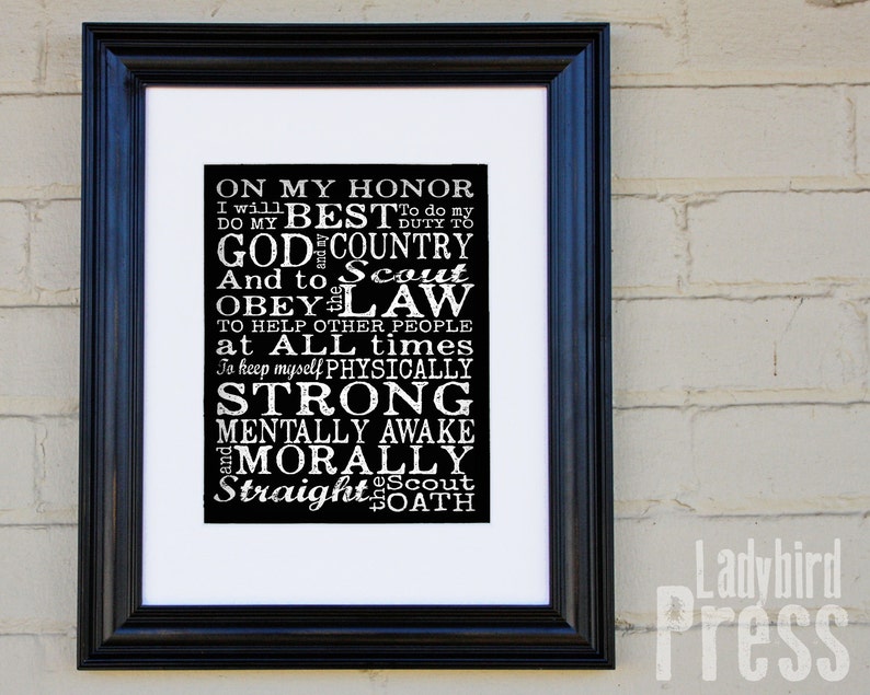 Printable Scout Oath Court Of Honor Scout Oath Sign Etsy