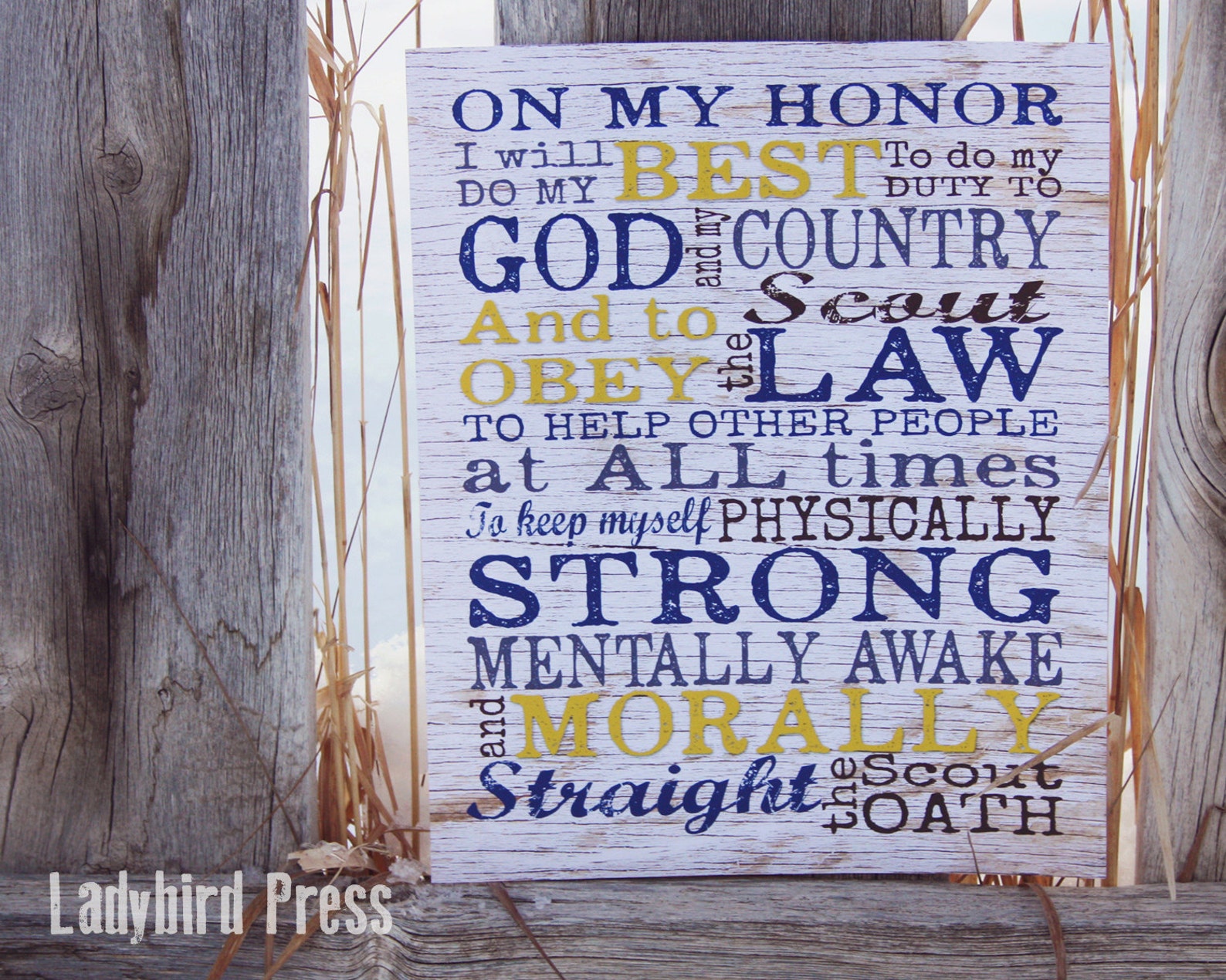 Printable Boy Scout Oath Print Blue and Gold Banquet Scout | Etsy