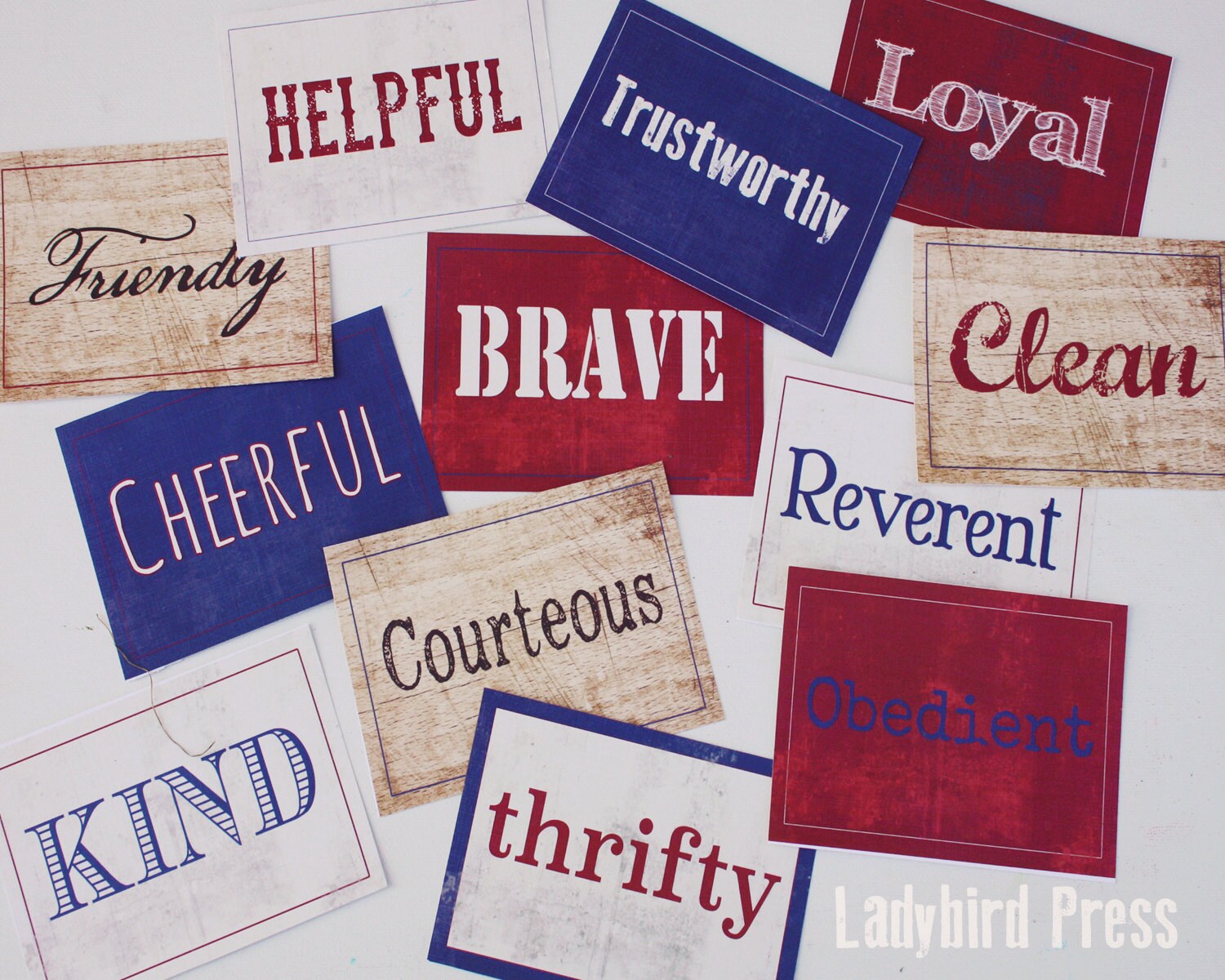 Printable Scout Law Name Cards Boy Scout Law Pack Meeting Etsy