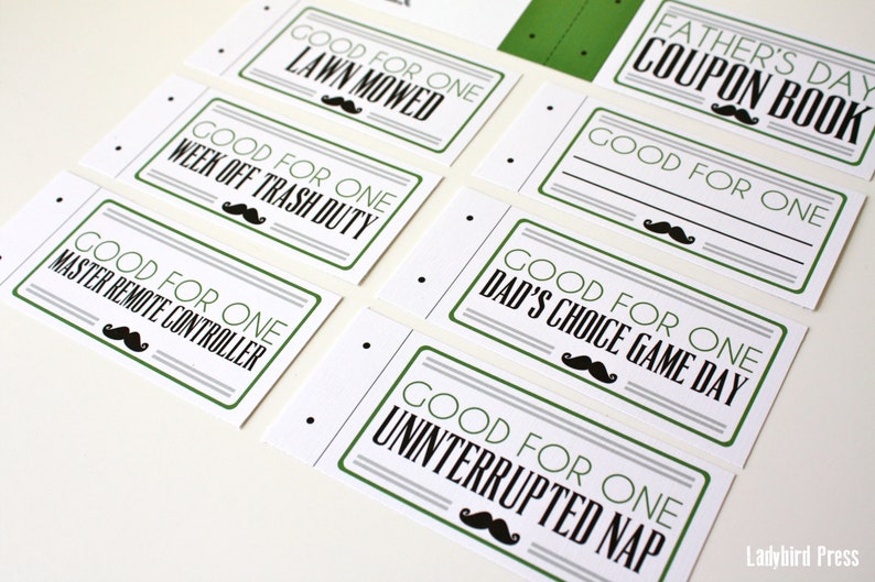 fathers day coupon book gift printable love coupons etsy