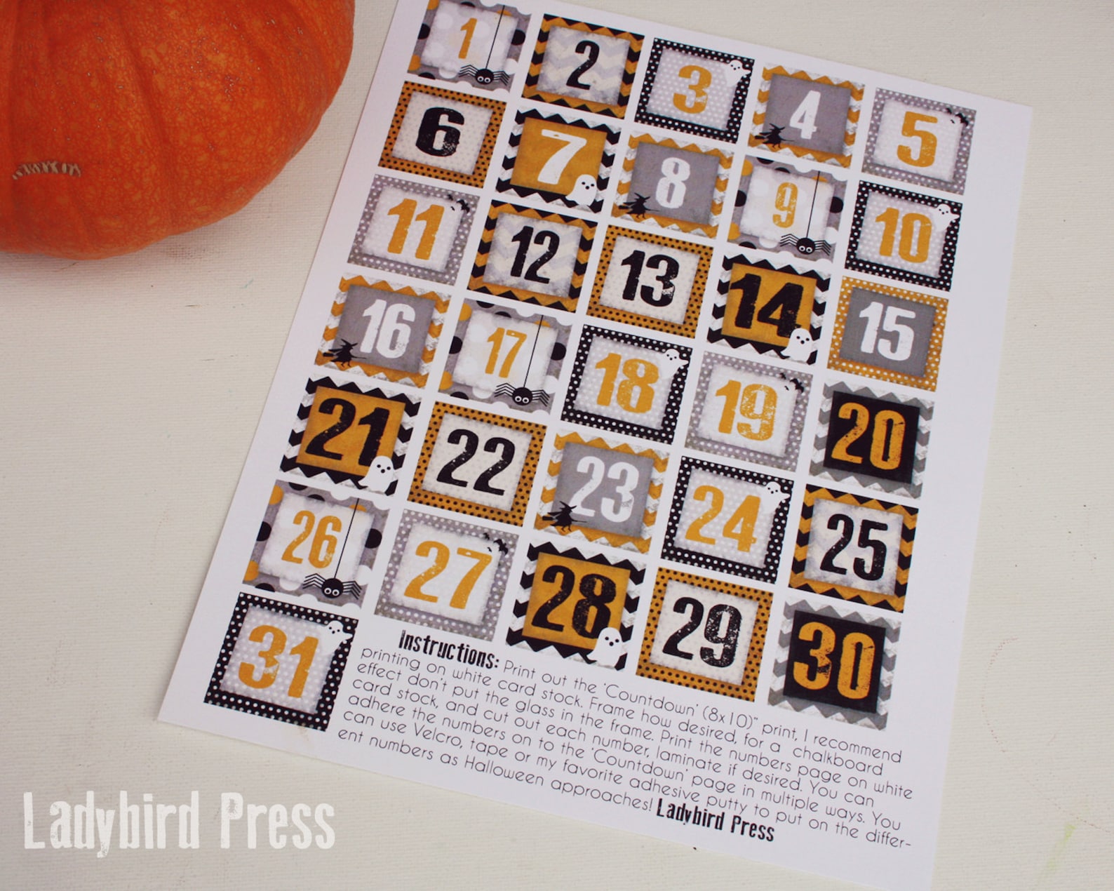Printable Halloween Calendar Halloween advent Calendar Etsy