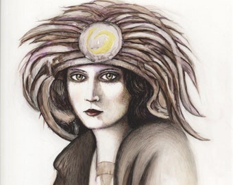 Theda with head-dress