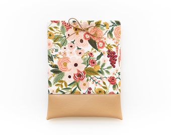 SALE! SAVE 10% (Orginally 28.00-32.00)Garden Party in Dusty Rose Pink - Book Sleeve or Kindle Pouch - Rifle Paper Co. - Faux Leather