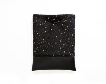 Gold Stars on Black - Book Sleeve or Kindle Pouch - Rifle Paper Co. - Faux Leather