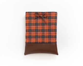 Fall Rust & Navy Plaid Book or Kindle Sleeve