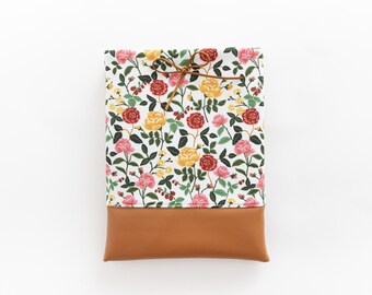 SALE! SAVE 10% (Orginally 28.00-32.00)English Roses on White Book Sleeve or Kindle Pouch - Rifle Paper Co. - Faux Leather