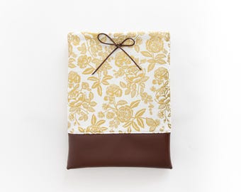 SALE! SAVE 10% (Orginally 28.00-32.00)English Roses Gold & Cream Book Sleeve or Kindle Pouch - Rifle Paper Co. - Faux Leather