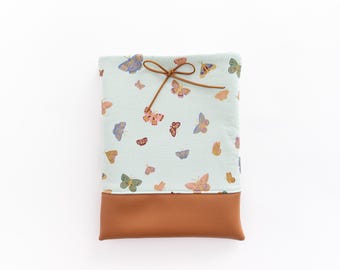 SALE! SAVE 10% (Orginally 28.00-32.00)Butterflies on Mint Book Sleeve or Kindle Pouch - Rifle Paper Co. - Faux Leather