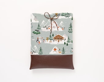 SALE! SAVE 40% (Orginally 28.00-32.00)Penguins in Cool Blue Book Sleeve or Kindle Pouch - Rifle Paper Co. - Faux Leather