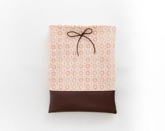 SALE! SAVE 10% (Orginally 28.00-32.00)Daisy Gingham in Peach Book Sleeve or Kindle Pouch - Rifle Paper Co. - Faux Leather