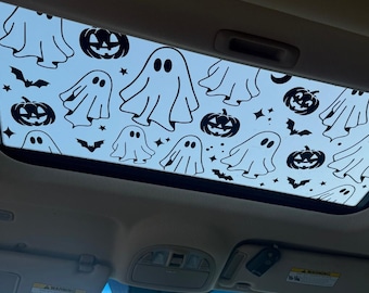 Pegatina para techo solar de coche con fantasmas y calabazas