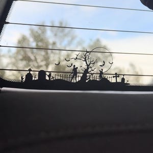 Zombie kyrkogård bil dekal