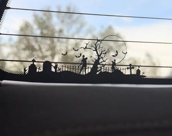 Calcomanía para auto de cementerio zombie