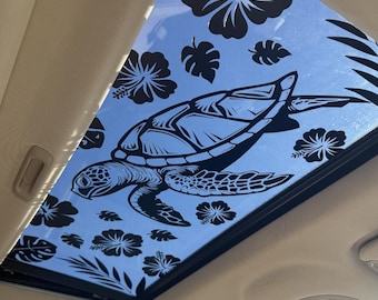 Calcomanía de techo corredizo para coche con forma de tortuga marina