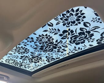 Calcomanía floral para techo solar de coche