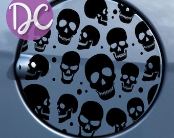 Calcomanía de calaveras para la puerta del tanque de gasolina del auto