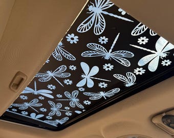 Pegatina para techo solar de coche con libélulas