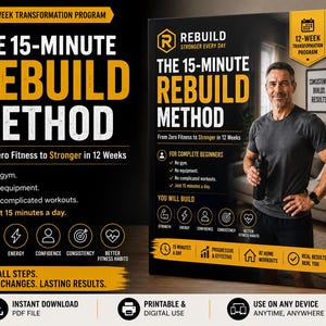 12-Week Beginner Fitness Program | Home Workout Plan, Bodyweight Guide (PDF Download)