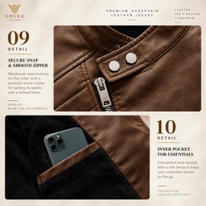 Retro men’s motorcycle jacket in brown sheepskin leather with stand collar, metal zipper closure, practical pockets, and warm fleece interior.
#RetroJacket #MotoJacket #MensLeather #BrownLeather #BikerJacket #Sheepskin #RiderJacket #MensCoat #WinterWear #MotoWear #LeatherStyle #BikerStyle #WarmJacket #MensFashion #RiderWear #StandCollar #MensGift #LeatherCoat #WinterStyle #Outerwear