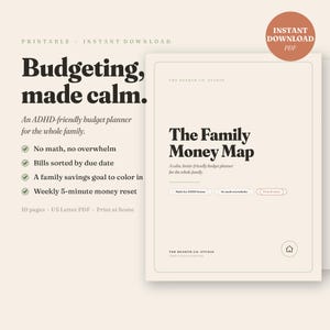 ADHD Budget Planner Printable | Family Money Map, Bill Tracker (PDF Download)