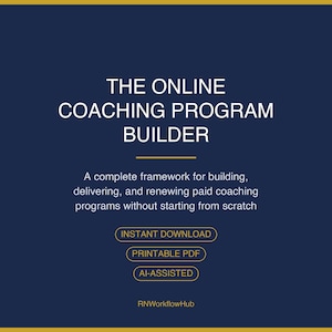 Online Coaching Program Template | Coaching Client Workflow Toolkit | 12-Week Program Builder PDF for Trainers | AI-Assisted