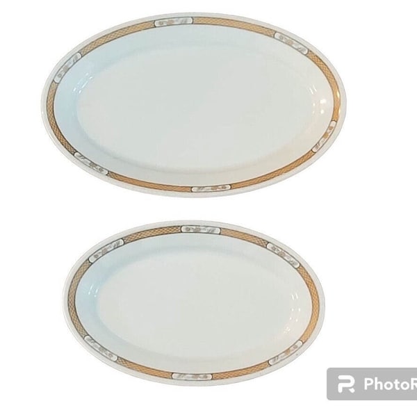 Vintage Bauscher China Weiden- Bavaria Oval Plates -Set of 2 - Made in USA 1928 - Serving Dish Platter