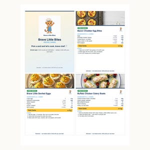 Rezeptkarten für Typ-1-Diabetes, 50 druckbare kohlenhydratarme Snacks und Mahlzeiten für Kinder mit Kohlenhydratangaben, Englisch und Spanisch Bild 1