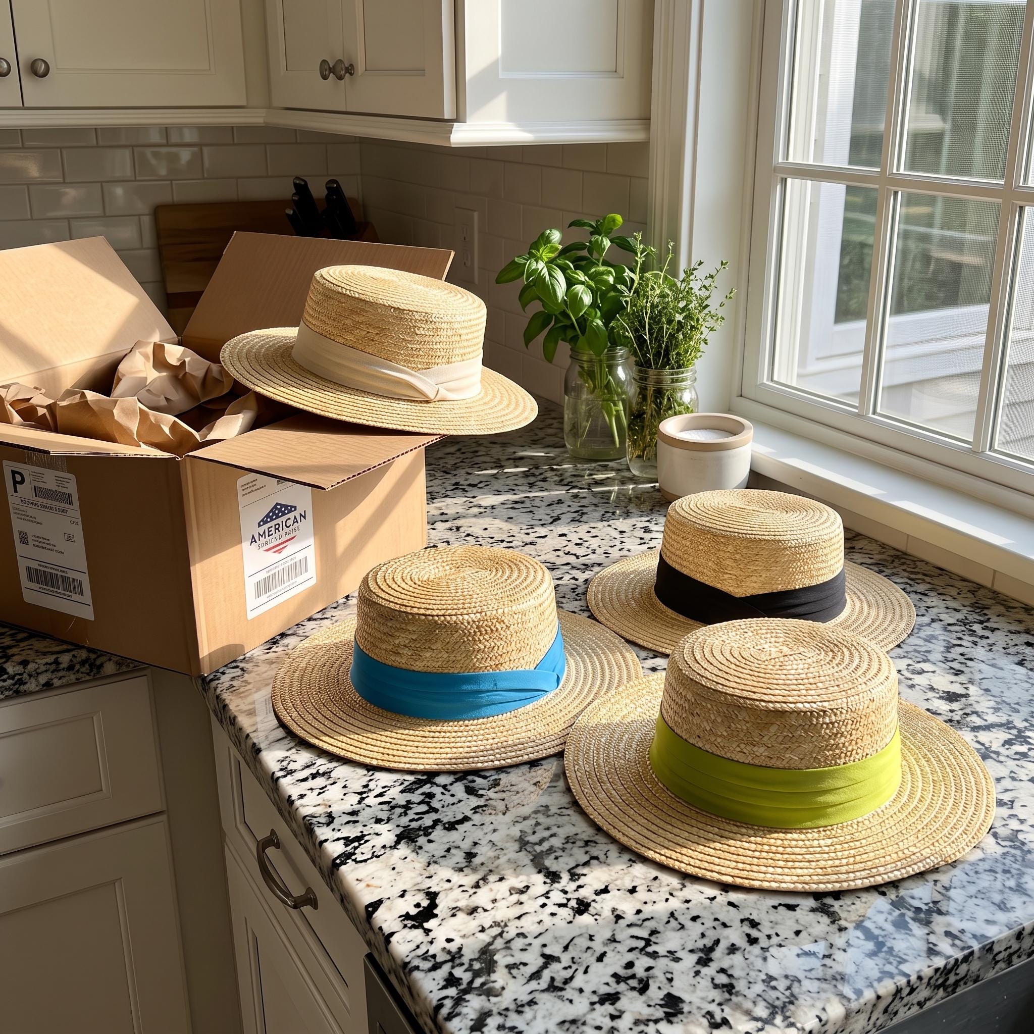 Straw Boater Hats With Ribbon - Etsy