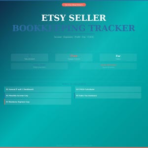 Hoja de cálculo de contabilidad para vendedores de Etsy en Google Sheets / Rastreador de ingresos y gastos de la tienda Etsy / Calculadora de pérdidas y ganancias / Calculadora de costo de los bienes vendidos (COGS) 2026