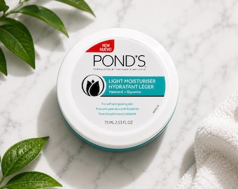 Pond's Light Moisturizer with Vitamin E & Glycerine 75ml, Daily Face Cream for Soft Glowing Skin, Lightweight Hydration