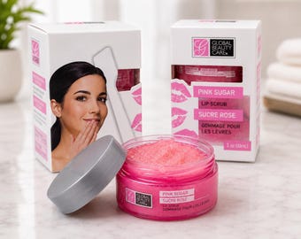 Global Beauty Care Pink Sugar Lip Scrub Rose Lip Exfoliator Lip Care Treatment Moisturizing Lip Polish 1 oz 30ml