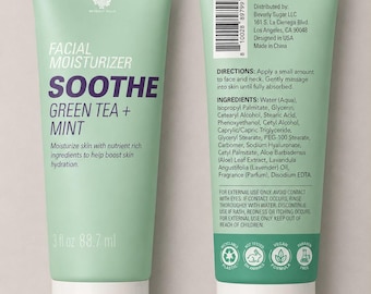 Bolero Green Tea & Mint Skincare Set, Facial Moisturizer and Gentle Face Exfoliator, Vegan Face Care, 3 oz Each