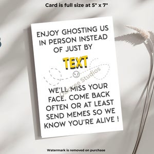 Printable, moving away gift, farewell, funny, goodbye, good luck card, going away gift, hilarious card for friend, snarky rude card