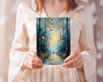Sympathy Card "Quietest Places" - Comfort, Loss, Grief, Lanterns, Remembrance, Condolences, Support